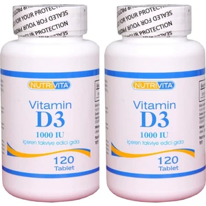 Nutrivita Nutrition Vitamin D3 1000 Iu 120 Tablet 2 Adet