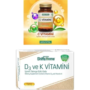 Aksu Vital C Vitamini 1250 Mg 60 Tablet & D3 ve K Vitamini 1300MG 30 Kapsül