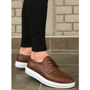 BOA-BA0003 Bağcıklı Klasik Taba Beyaz Kalın Taban Casual Erkek Ayakkabı