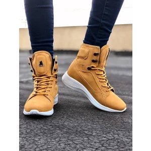 BOA-BA0600 Bağcıklı Camel Sarı Boksör Unisex Spor Postal Bot