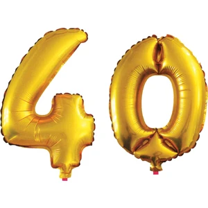 As Balon 40 Yaş Sayı Folyo Balon Altın 90 cm