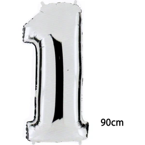 As Balon 90 cm 1 Rakamı Folyo Balon Gümüş