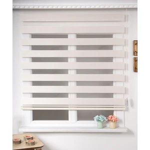 Düz Krem Zebra Perde Etek Dilimsiz 110 x 260