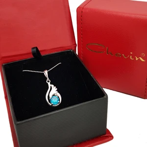 Topaz Melek Kanadı 0.015 Crt. Pırlanta Gümüş Kolye CC84X