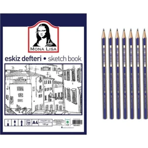 Mona Lisa A5 Eskiz Defteri ve Faber-Castell Dereceli Kalem Seti