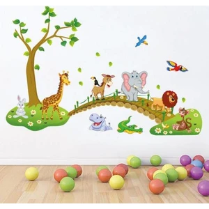 Cosy Home Gift Sevimli Hayvanlar Köprü Ağaç  Çocuk Odası Sticker