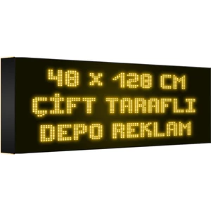 Depo Tabela Reklam Sarı Kayan Yazı LED Tabela 48 x 128 cm Çift Taraflı