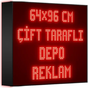 Depo Tabela Reklam Kırmızı Kayan Yazı LED Tabela 64 x 96 cm Çift Taraflı