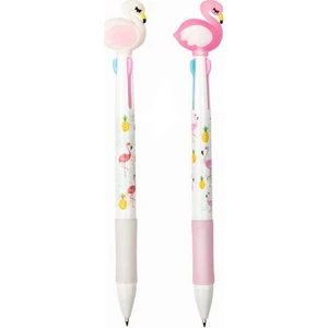 MK-102 Flamingo 3 Renk Tükenmez Kalem Beyaz