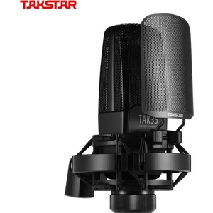 TAK35 Profesyonel Kondenser Kayıt Mikrofonu - Siyah