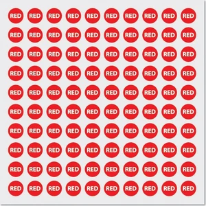 Ufuk Çizgisi Red Sticker Etiket 100'lü  12 mm