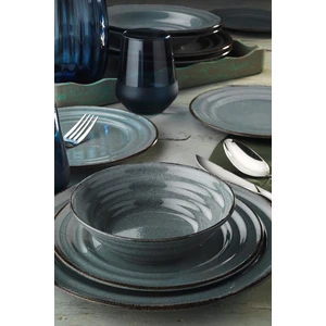 Kütahya Porselen Pearl Tuana 24 Parça 6 Kişilik Yemek Seti Mavi