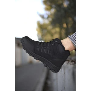 Siyah Erkek Outdoor Bot – Su ve Soğuğa Dayanıklı, Kürklü, Ortopedik ve Rahat Tabanlı Kışlık Ayakkabı