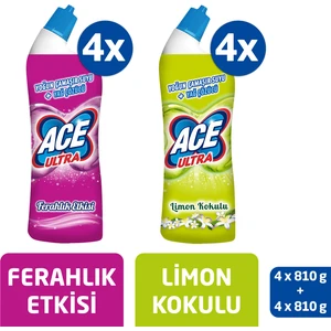 Ultra Power Jel Kıvamlı Ç.suyu Ferahlık Etkısı 4 x 810 gr + Limon Bahçesi 4 x 810 gr