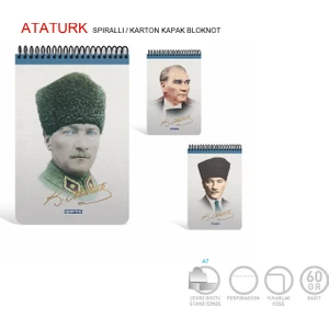 Bloknot A5 Atatürk Spr.Karton 100Yp Çiz.2611