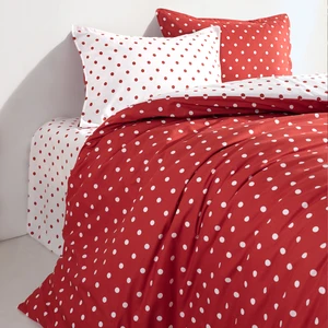 Coté Blanc Dots Kırmızı  Ranforce Tek Kişilik Çift Taraflı Nevresim Takımı