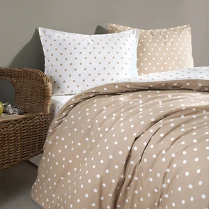 Coté Blanc Dots Capuccino  Ranforce Tek Kişilik Çift Taraflı Nevresim Takımı
