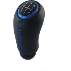 Renault Clio 3 Deri Kaplama Mavi Çerçeve Vites Topuzu