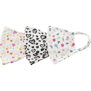 Mamu Mini Gots Sertifakalı Organik Pamuk Kız Çocuk 2-4 Yaş - 3'lü Set - Desenli Yıkanabilir Maske