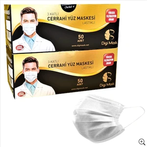 Mask 3 Katlı Telli Cerrahi Maske Lastikli 100 Adet