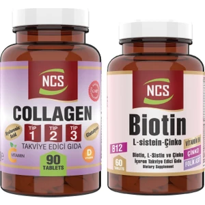 Tip 1-2-3 Collagen () 1000 Mg 90 Tablet Biotin Çinko L Sistein 60 Tablet