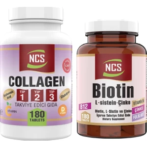 Tip 1-2-3 Collagen () 1000 Mg 180 Tablet Glutatyon Biotin 180 Tablet 2 Ürün 1 Arada