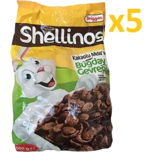 Shellinos Kakaoulu Mısır ve Buğday Gevreği 500 gr 5'li