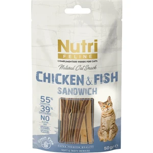 Nutri Feline Natural Cat Snack Chicken & Fish Sandvich Mini 50 gr