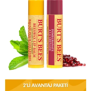 Burt's Bees Burts Bees Beeswax Dudak Bakım Kremi + Nar Aromalı Dudak Bakım Kremi Avantaj Seti