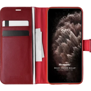 Apple iPhone 11 Pro Kılıf Delux Leather Wallet Kırmızı