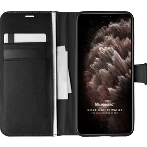 Apple iPhone 11 Pro Kılıf Delux Leather Wallet Siyah