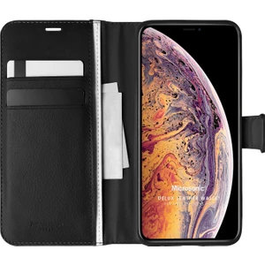 Apple iPhone XS Max Kılıf Delux Leather Wallet Siyah