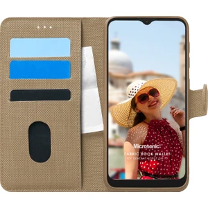 General Mobile GM 10 Kılıf Fabric Book Wallet Gold