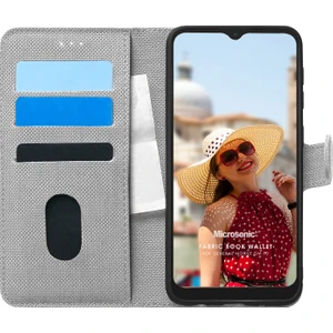 General Mobile GM 10 Kılıf Fabric Book Wallet Gri