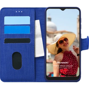 General Mobile GM 10 Kılıf Fabric Book Wallet Lacivert