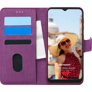 General Mobile GM 10 Kılıf Fabric Book Wallet Mor