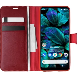 General Mobile GM 20 Kılıf Delux Leather Wallet Kırmızı