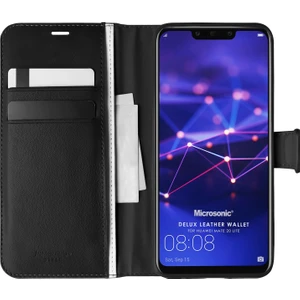 Huawei Mate 20 Lite Kılıf Delux Leather Wallet Siyah