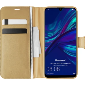 Huawei P Smart 2019 Kılıf Delux Leather Wallet Gold