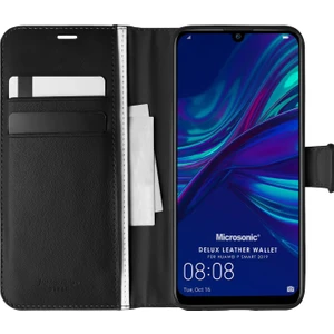 Huawei P Smart 2019 Kılıf Delux Leather Wallet Siyah