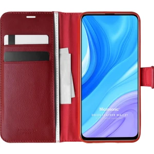 Huawei P Smart Pro Kılıf Delux Leather Wallet Kırmızı