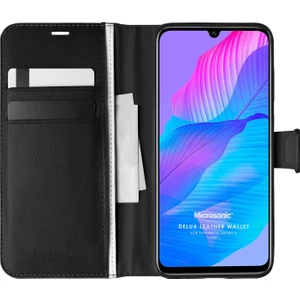 Huawei P Smart S Kılıf Delux Leather Wallet Siyah