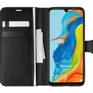 Huawei P30 Lite Kılıf Delux Leather Wallet Siyah