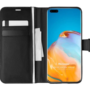 Huawei P40 Pro Kılıf Delux Leather Wallet Siyah