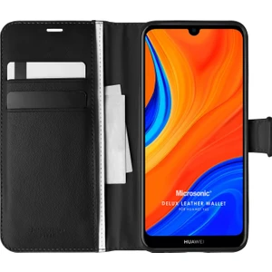 Huawei Y6S Kılıf Delux Leather Wallet Siyah
