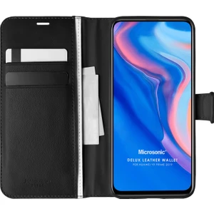 Huawei Y9 Prime 2019 Kılıf Delux Leather Wallet Siyah
