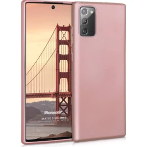 Matte Silikon Samsung Galaxy Note 20 Kılıf Rose Gold