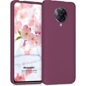 Matte Silikon Xiaomi Poco F2 Pro Kılıf Mor