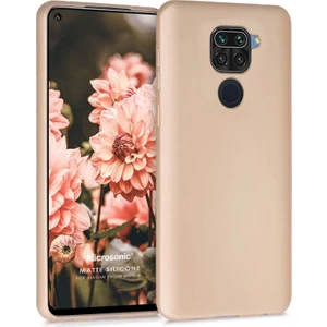 Matte Silikon Xiaomi Redmi Note 9 Kılıf Gold