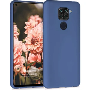 Matte Silikon Xiaomi Redmi Note 9 Kılıf Lacivert